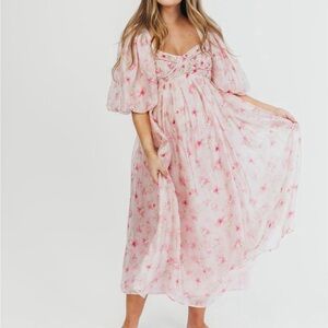 Floral Pink Maxi Dress